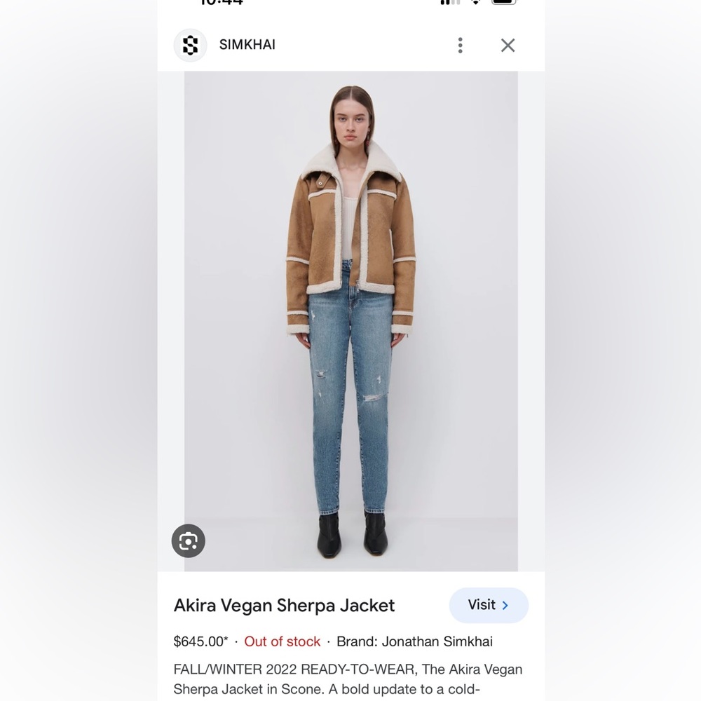 Jonathan Simkhai Brown and Cream Sherpa Jacket